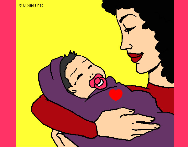 Dibujo Madre con su bebe II pintado por IsaEscrich
