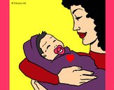 Dibujo Madre con su bebe II pintado por IsaEscrich
