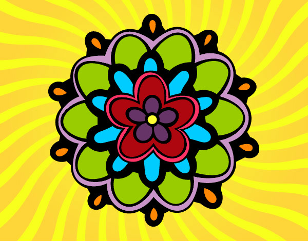 Dibujo Mándala con una flor pintado por klarianyel