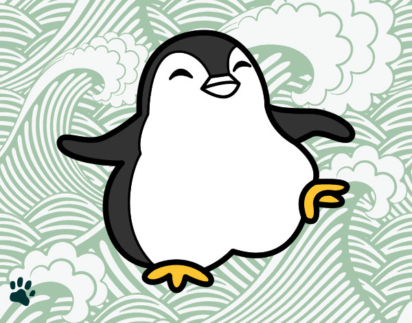 Dibujo Pingüino bailando pintado por axoxa_xula