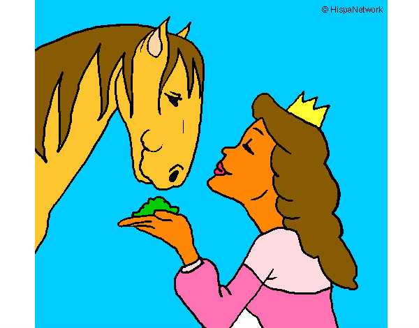Dibujo Princesa y caballo pintado por Matey
