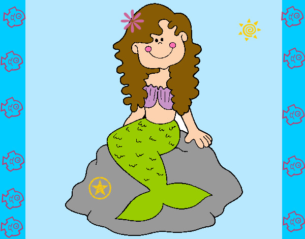 Dibujo Sirena sentada en una roca pintado por Annie61107