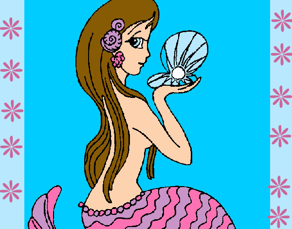 Dibujo Sirena y perla pintado por Annie61107