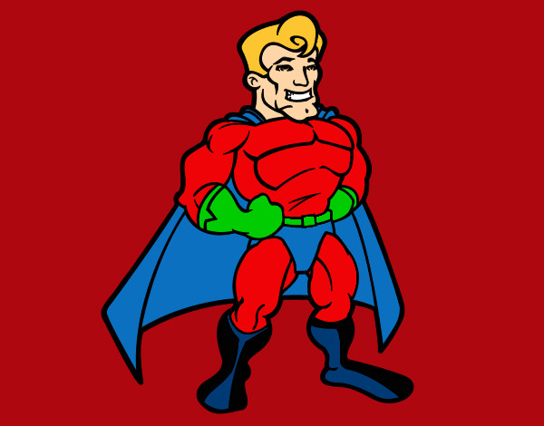 Dibujo Superhéroe musculado pintado por kjuli