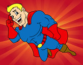 Dibujo Superhéroe volando pintado por IsaEscrich