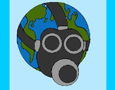 Dibujo Tierra con máscara de gas pintado por Litz_Metal