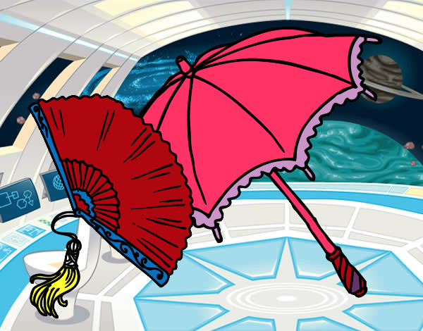 Dibujo Abanico y paraguas pintado por davidlsm