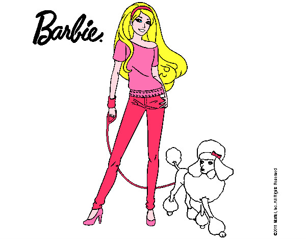 Dibujo Barbie con look moderno pintado por dani105