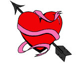 Dibujo Corazón con flecha pintado por angelilla
