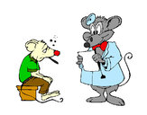 Dibujo Doctor y paciente ratón pintado por rocioms