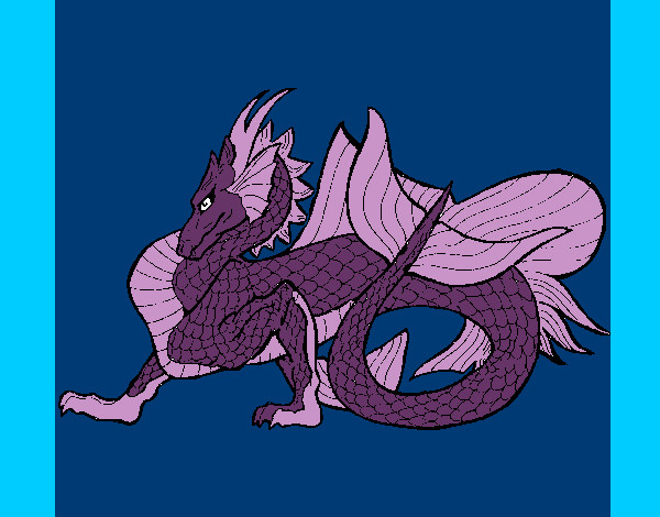 Dibujo Dragón de mar pintado por mikiuchiha
