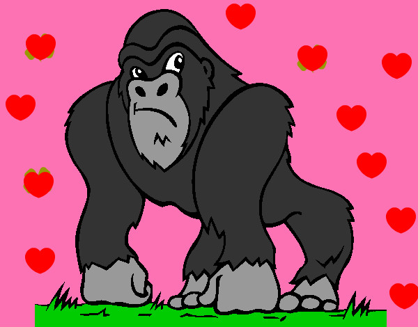Dibujo Gorila 1 pintado por miguesergi