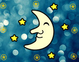 Dibujo Luna con estrellas pintado por Andychula