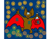 Dibujo Murciélago borrachín pintado por benjacaro