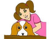 Dibujo Niña abrazando a su perro pintado por lidia12
