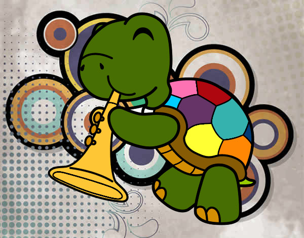 Dibujo Tortuga con trompeta pintado por AnyLozz