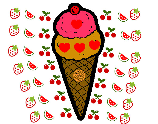 Dibujo Cucurucho de helado pintado por elizabethh