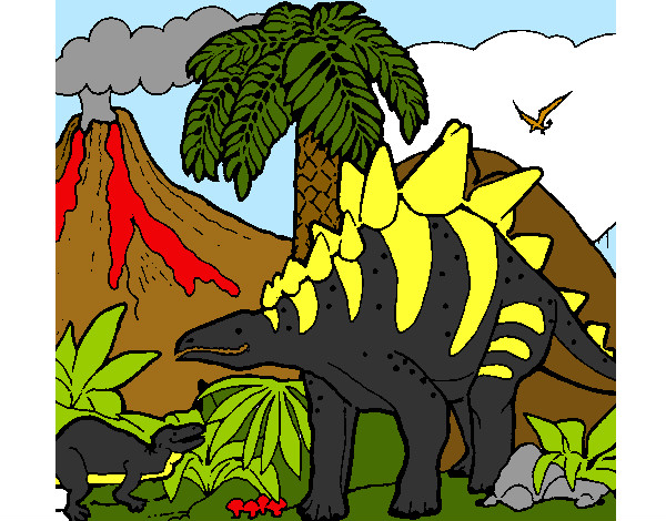 Dibujo Familia de Tuojiangosaurios pintado por Dibujos-nt