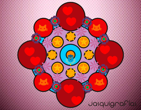 Dibujo Mandala con redondas pintado por daniela12d