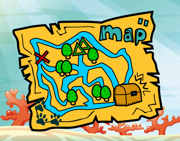 Dibujo Mapa del tesoro pintado por juanca