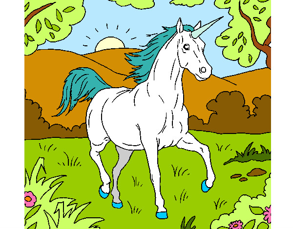 Dibujo Unicornio corriendo pintado por ArantxaHi