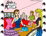 Dibujo Barbie en una tienda de ropa pintado por lara2002