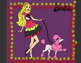 Dibujo Barbie paseando a su mascota pintado por come 