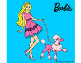 Dibujo Barbie paseando a su mascota pintado por Karol03
