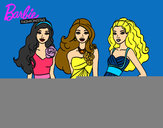 Dibujo Barbie y sus amigas vestidas de fiesta pintado por abripisman