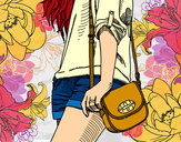 Dibujo Chica con bolso pintado por Eevee007