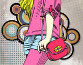 Dibujo Chica con bolso pintado por Joooviii
