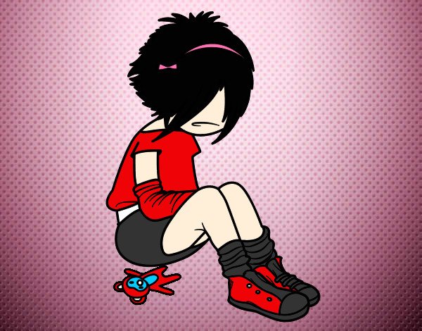 Dibujo Chica EMO pintado por Joooviii