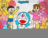 Dibujo Doraemon y amigos pintado por salome4