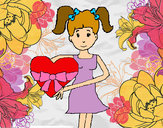 Dibujo Jovencita corazón pintado por leobennet
