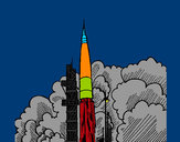 Dibujo Lanzamiento cohete pintado por iranzu
