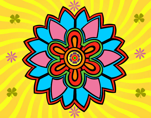 Dibujo Mándala con forma de flor weiss pintado por martapmcm
