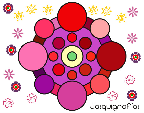 Dibujo Mandala con redondas pintado por Clara_60