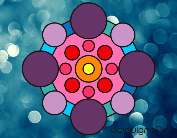 Dibujo Mandala con redondas pintado por jazminchuz