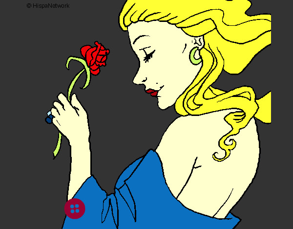 Dibujo Princesa con una rosa pintado por iranzu