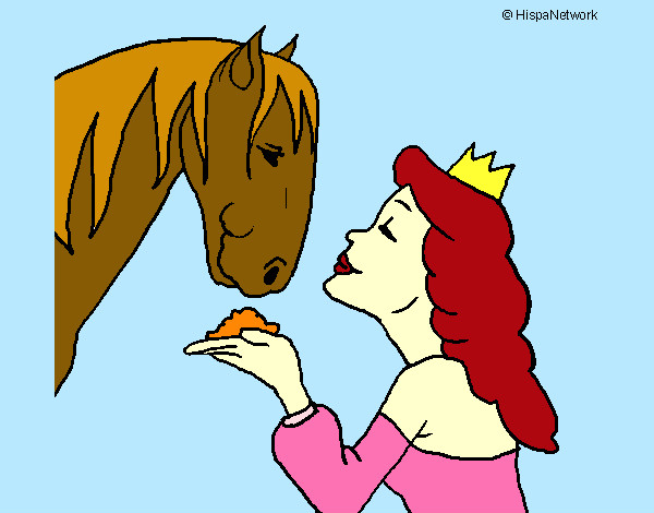 Dibujo Princesa y caballo pintado por iranzu