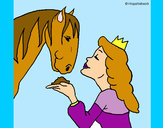 Dibujo Princesa y caballo pintado por leobennet