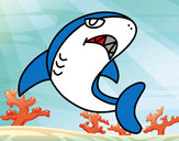 Dibujo Tiburón nadando pintado por pingo