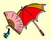 Dibujo Abanico y paraguas pintado por Julia8