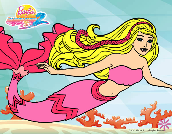 Dibujo Barbie sirena pintado por Helga