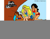 Dibujo Barbie y sus amigas sentadas pintado por Sole1197