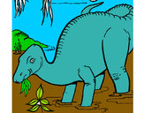 Dibujo Dinosaurio comiendo pintado por JEFTE