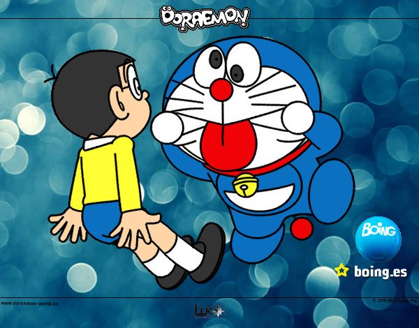 Dibujo Doraemon y Nobita pintado por agata
