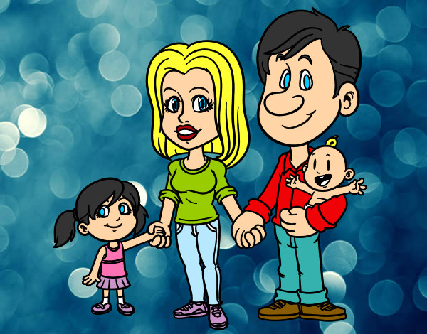 Dibujo Familia feliz pintado por laka
