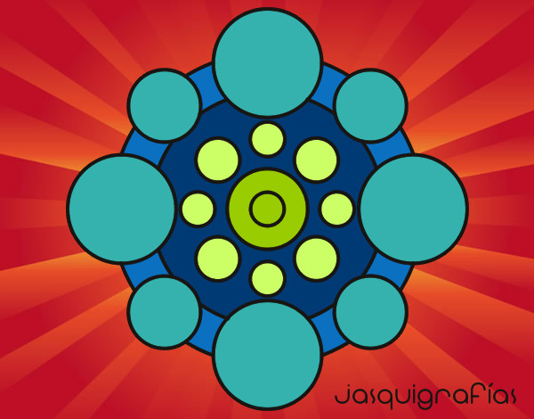 Dibujo Mandala con redondas pintado por carl
