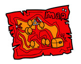 Dibujo Mapa del tesoro pintado por valeruchi